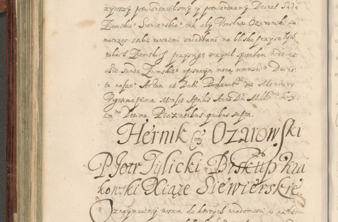 Zdjęcie nr 353 dla obiektu archiwalnego: Acta actorum causarum spiritualium, civilium, criminalium, obligationum, quiettationum, inscriptionum, cessionum, decimarum, testamentorum, Illustrissimi et Reverendissimi Domini Domini Martini Szyszkowski Dei &amp; Apostolicae Sedis gratia Episcopi Cracovienisis Ducis Severiensis in annis 1617, 1618, 1619. Tomus Primus.
