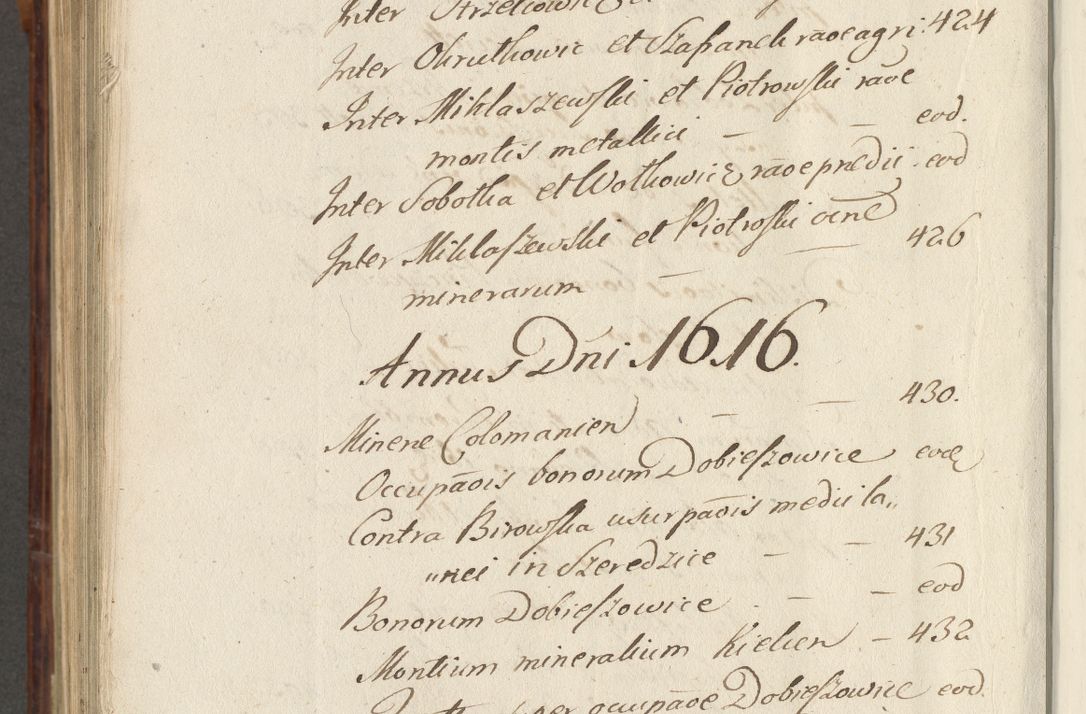 Zdjęcie nr 959 dla obiektu archiwalnego: Acta actorum causarum spiritualium, civilium, criminalium, obligationum, quiettationum, inscriptionum, cessionum, decimarum, testamentorum, Illustrissimi et Reverendissimi Domini Domini Martini Szyszkowski Dei &amp; Apostolicae Sedis gratia Episcopi Cracovienisis Ducis Severiensis in annis 1617, 1618, 1619. Tomus Primus.