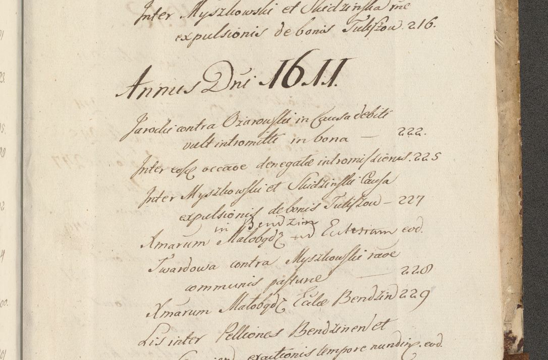 Zdjęcie nr 950 dla obiektu archiwalnego: Acta actorum causarum spiritualium, civilium, criminalium, obligationum, quiettationum, inscriptionum, cessionum, decimarum, testamentorum, Illustrissimi et Reverendissimi Domini Domini Martini Szyszkowski Dei &amp; Apostolicae Sedis gratia Episcopi Cracovienisis Ducis Severiensis in annis 1617, 1618, 1619. Tomus Primus.