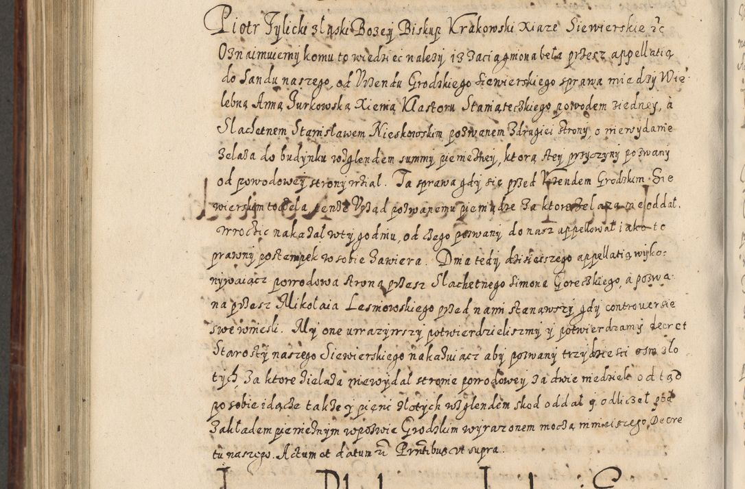 Zdjęcie nr 921 dla obiektu archiwalnego: Acta actorum causarum spiritualium, civilium, criminalium, obligationum, quiettationum, inscriptionum, cessionum, decimarum, testamentorum, Illustrissimi et Reverendissimi Domini Domini Martini Szyszkowski Dei &amp; Apostolicae Sedis gratia Episcopi Cracovienisis Ducis Severiensis in annis 1617, 1618, 1619. Tomus Primus.