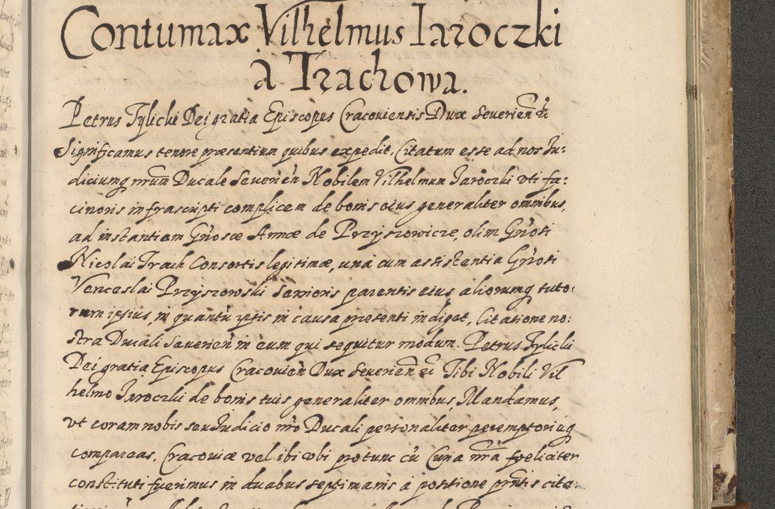 Zdjęcie nr 806 dla obiektu archiwalnego: Acta actorum causarum spiritualium, civilium, criminalium, obligationum, quiettationum, inscriptionum, cessionum, decimarum, testamentorum, Illustrissimi et Reverendissimi Domini Domini Martini Szyszkowski Dei &amp; Apostolicae Sedis gratia Episcopi Cracovienisis Ducis Severiensis in annis 1617, 1618, 1619. Tomus Primus.