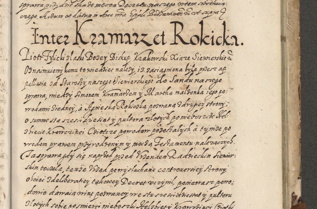 Zdjęcie nr 794 dla obiektu archiwalnego: Acta actorum causarum spiritualium, civilium, criminalium, obligationum, quiettationum, inscriptionum, cessionum, decimarum, testamentorum, Illustrissimi et Reverendissimi Domini Domini Martini Szyszkowski Dei &amp; Apostolicae Sedis gratia Episcopi Cracovienisis Ducis Severiensis in annis 1617, 1618, 1619. Tomus Primus.