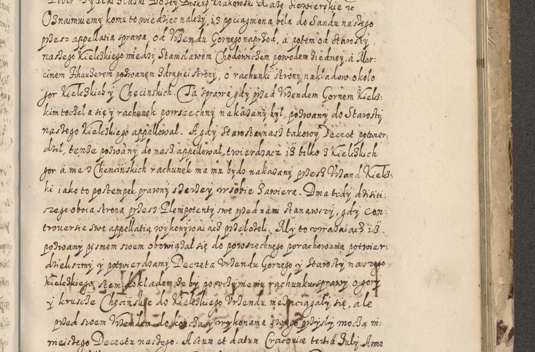 Zdjęcie nr 778 dla obiektu archiwalnego: Acta actorum causarum spiritualium, civilium, criminalium, obligationum, quiettationum, inscriptionum, cessionum, decimarum, testamentorum, Illustrissimi et Reverendissimi Domini Domini Martini Szyszkowski Dei &amp; Apostolicae Sedis gratia Episcopi Cracovienisis Ducis Severiensis in annis 1617, 1618, 1619. Tomus Primus.