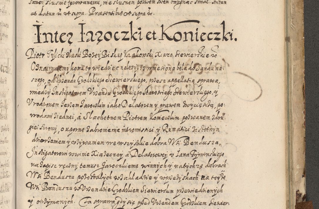 Zdjęcie nr 756 dla obiektu archiwalnego: Acta actorum causarum spiritualium, civilium, criminalium, obligationum, quiettationum, inscriptionum, cessionum, decimarum, testamentorum, Illustrissimi et Reverendissimi Domini Domini Martini Szyszkowski Dei &amp; Apostolicae Sedis gratia Episcopi Cracovienisis Ducis Severiensis in annis 1617, 1618, 1619. Tomus Primus.