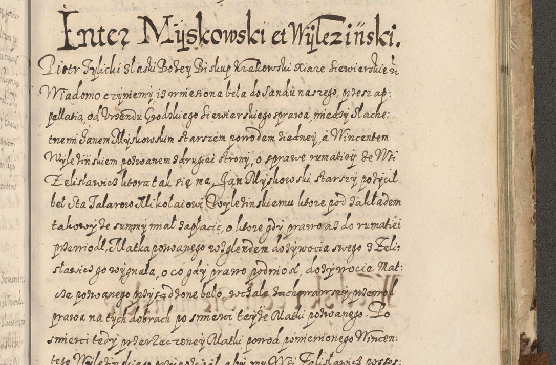 Zdjęcie nr 744 dla obiektu archiwalnego: Acta actorum causarum spiritualium, civilium, criminalium, obligationum, quiettationum, inscriptionum, cessionum, decimarum, testamentorum, Illustrissimi et Reverendissimi Domini Domini Martini Szyszkowski Dei &amp; Apostolicae Sedis gratia Episcopi Cracovienisis Ducis Severiensis in annis 1617, 1618, 1619. Tomus Primus.