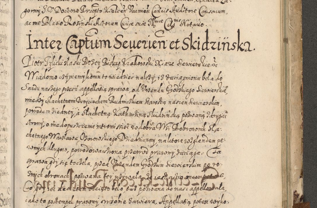 Zdjęcie nr 738 dla obiektu archiwalnego: Acta actorum causarum spiritualium, civilium, criminalium, obligationum, quiettationum, inscriptionum, cessionum, decimarum, testamentorum, Illustrissimi et Reverendissimi Domini Domini Martini Szyszkowski Dei &amp; Apostolicae Sedis gratia Episcopi Cracovienisis Ducis Severiensis in annis 1617, 1618, 1619. Tomus Primus.