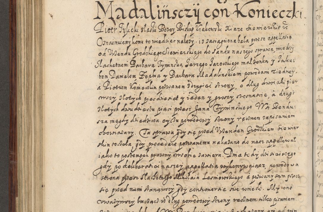 Zdjęcie nr 717 dla obiektu archiwalnego: Acta actorum causarum spiritualium, civilium, criminalium, obligationum, quiettationum, inscriptionum, cessionum, decimarum, testamentorum, Illustrissimi et Reverendissimi Domini Domini Martini Szyszkowski Dei &amp; Apostolicae Sedis gratia Episcopi Cracovienisis Ducis Severiensis in annis 1617, 1618, 1619. Tomus Primus.