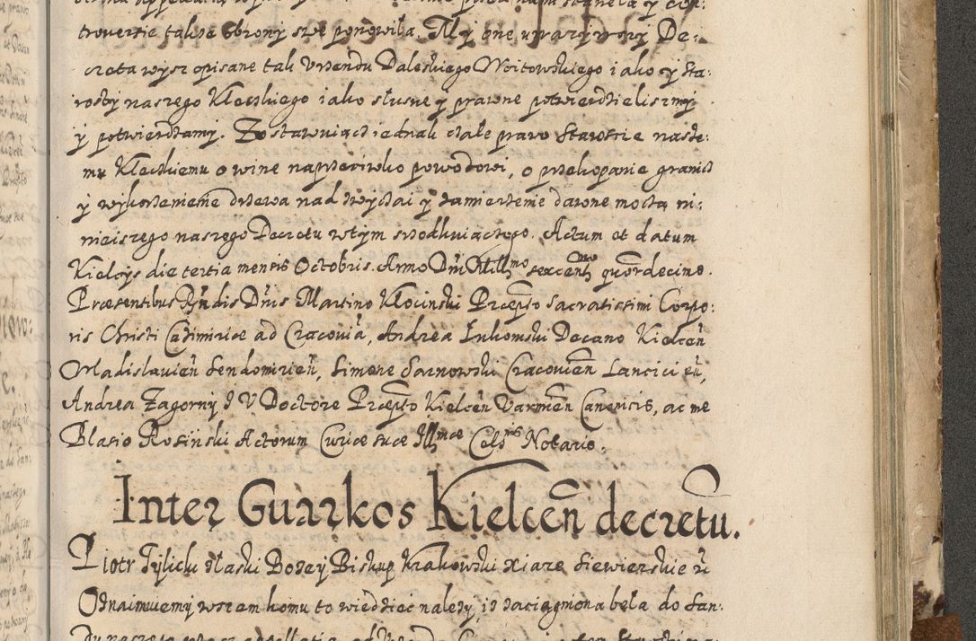 Zdjęcie nr 716 dla obiektu archiwalnego: Acta actorum causarum spiritualium, civilium, criminalium, obligationum, quiettationum, inscriptionum, cessionum, decimarum, testamentorum, Illustrissimi et Reverendissimi Domini Domini Martini Szyszkowski Dei &amp; Apostolicae Sedis gratia Episcopi Cracovienisis Ducis Severiensis in annis 1617, 1618, 1619. Tomus Primus.