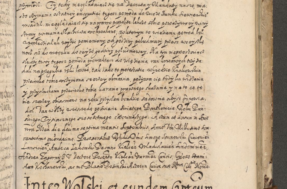 Zdjęcie nr 712 dla obiektu archiwalnego: Acta actorum causarum spiritualium, civilium, criminalium, obligationum, quiettationum, inscriptionum, cessionum, decimarum, testamentorum, Illustrissimi et Reverendissimi Domini Domini Martini Szyszkowski Dei &amp; Apostolicae Sedis gratia Episcopi Cracovienisis Ducis Severiensis in annis 1617, 1618, 1619. Tomus Primus.