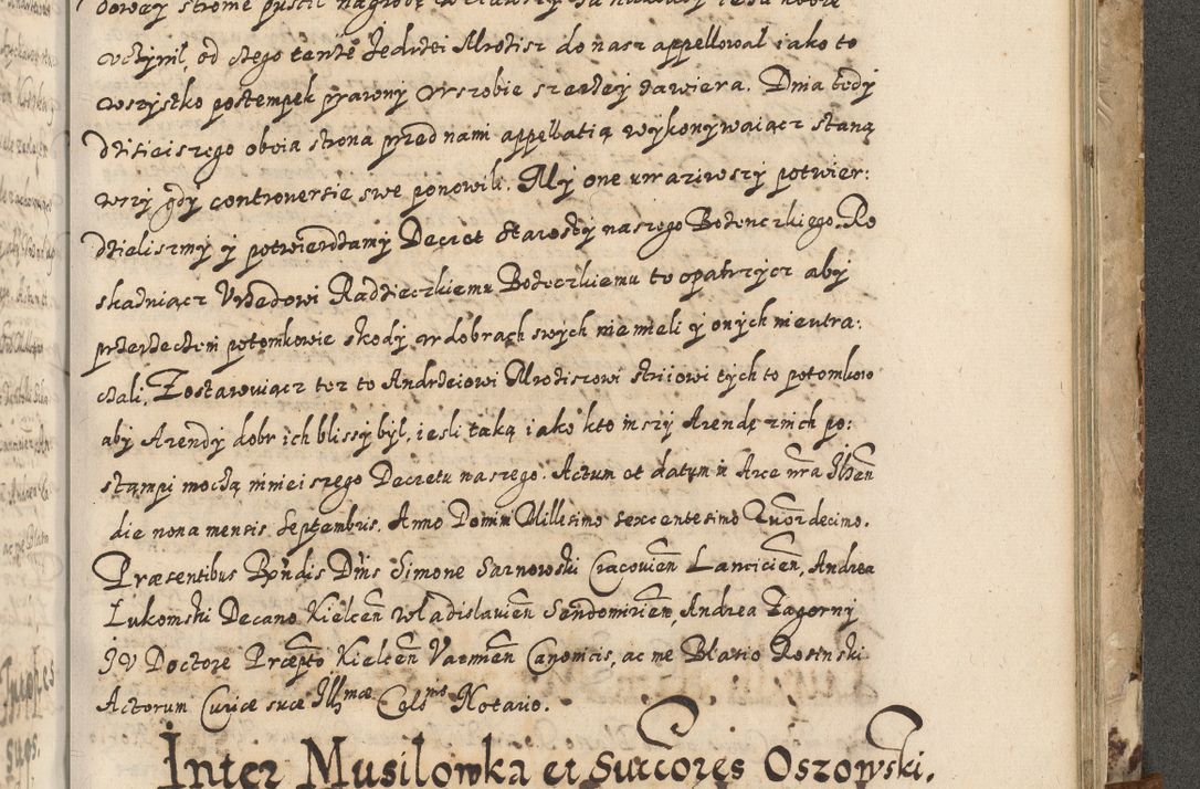 Zdjęcie nr 708 dla obiektu archiwalnego: Acta actorum causarum spiritualium, civilium, criminalium, obligationum, quiettationum, inscriptionum, cessionum, decimarum, testamentorum, Illustrissimi et Reverendissimi Domini Domini Martini Szyszkowski Dei &amp; Apostolicae Sedis gratia Episcopi Cracovienisis Ducis Severiensis in annis 1617, 1618, 1619. Tomus Primus.