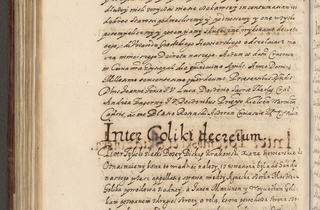 Zdjęcie nr 669 dla obiektu archiwalnego: Acta actorum causarum spiritualium, civilium, criminalium, obligationum, quiettationum, inscriptionum, cessionum, decimarum, testamentorum, Illustrissimi et Reverendissimi Domini Domini Martini Szyszkowski Dei &amp; Apostolicae Sedis gratia Episcopi Cracovienisis Ducis Severiensis in annis 1617, 1618, 1619. Tomus Primus.