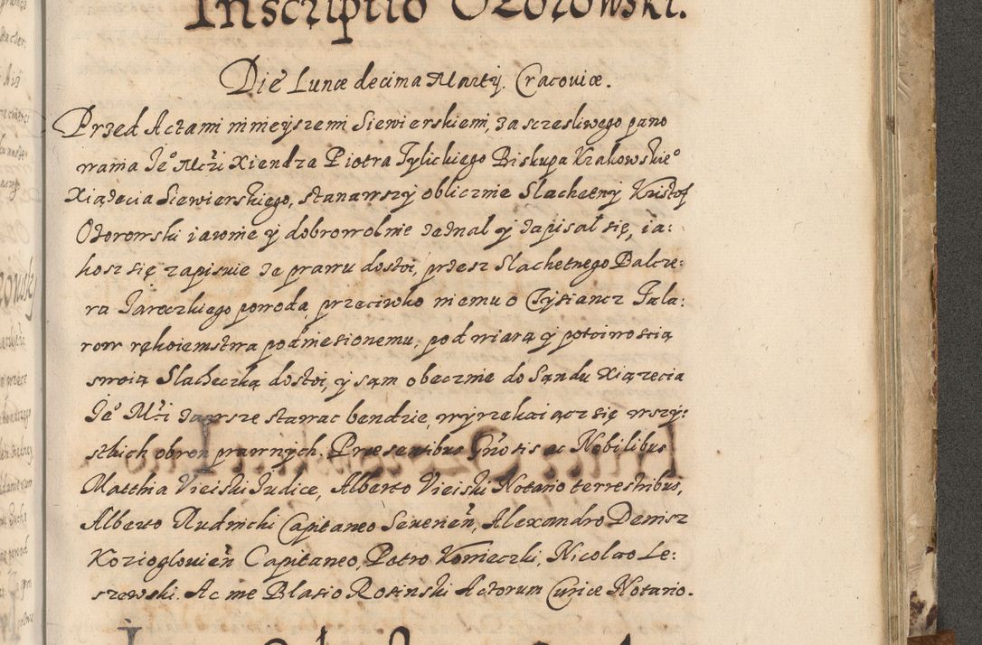 Zdjęcie nr 660 dla obiektu archiwalnego: Acta actorum causarum spiritualium, civilium, criminalium, obligationum, quiettationum, inscriptionum, cessionum, decimarum, testamentorum, Illustrissimi et Reverendissimi Domini Domini Martini Szyszkowski Dei &amp; Apostolicae Sedis gratia Episcopi Cracovienisis Ducis Severiensis in annis 1617, 1618, 1619. Tomus Primus.