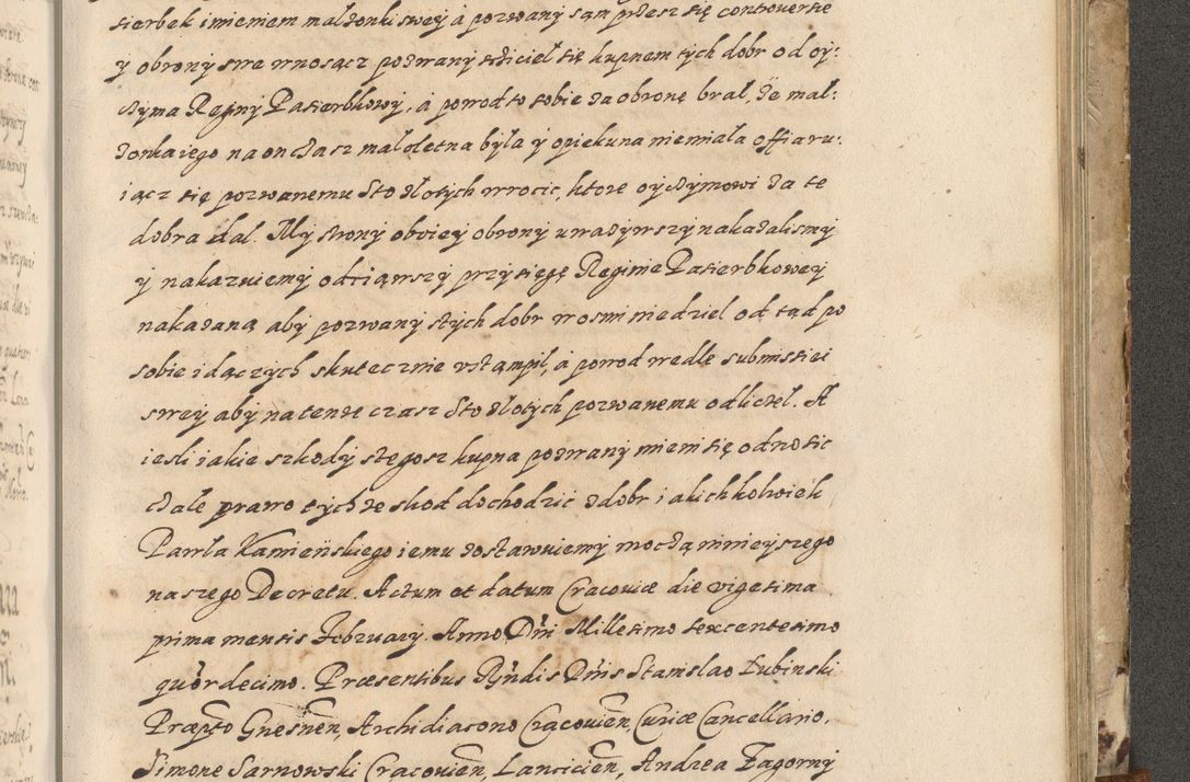 Zdjęcie nr 644 dla obiektu archiwalnego: Acta actorum causarum spiritualium, civilium, criminalium, obligationum, quiettationum, inscriptionum, cessionum, decimarum, testamentorum, Illustrissimi et Reverendissimi Domini Domini Martini Szyszkowski Dei &amp; Apostolicae Sedis gratia Episcopi Cracovienisis Ducis Severiensis in annis 1617, 1618, 1619. Tomus Primus.