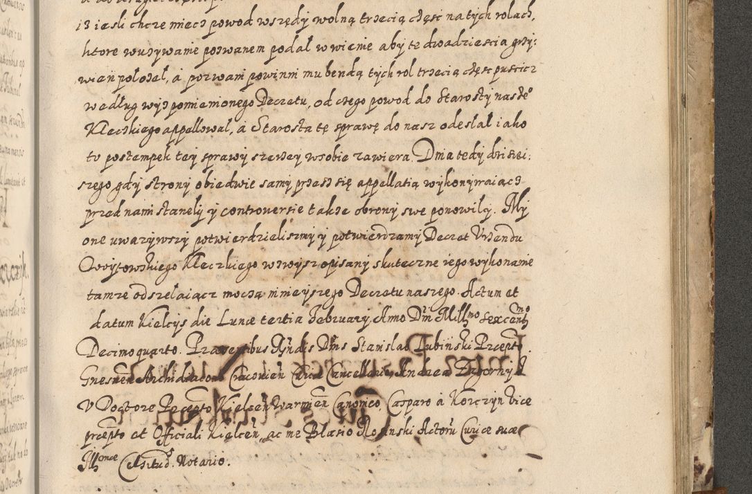 Zdjęcie nr 642 dla obiektu archiwalnego: Acta actorum causarum spiritualium, civilium, criminalium, obligationum, quiettationum, inscriptionum, cessionum, decimarum, testamentorum, Illustrissimi et Reverendissimi Domini Domini Martini Szyszkowski Dei &amp; Apostolicae Sedis gratia Episcopi Cracovienisis Ducis Severiensis in annis 1617, 1618, 1619. Tomus Primus.