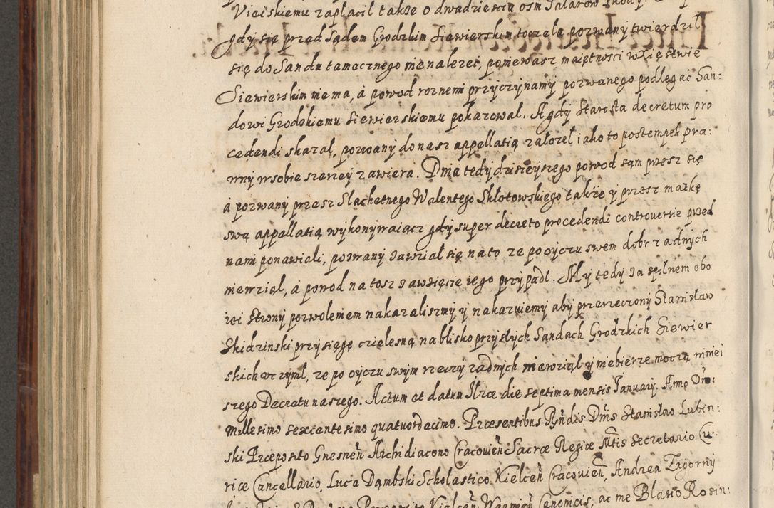 Zdjęcie nr 619 dla obiektu archiwalnego: Acta actorum causarum spiritualium, civilium, criminalium, obligationum, quiettationum, inscriptionum, cessionum, decimarum, testamentorum, Illustrissimi et Reverendissimi Domini Domini Martini Szyszkowski Dei &amp; Apostolicae Sedis gratia Episcopi Cracovienisis Ducis Severiensis in annis 1617, 1618, 1619. Tomus Primus.