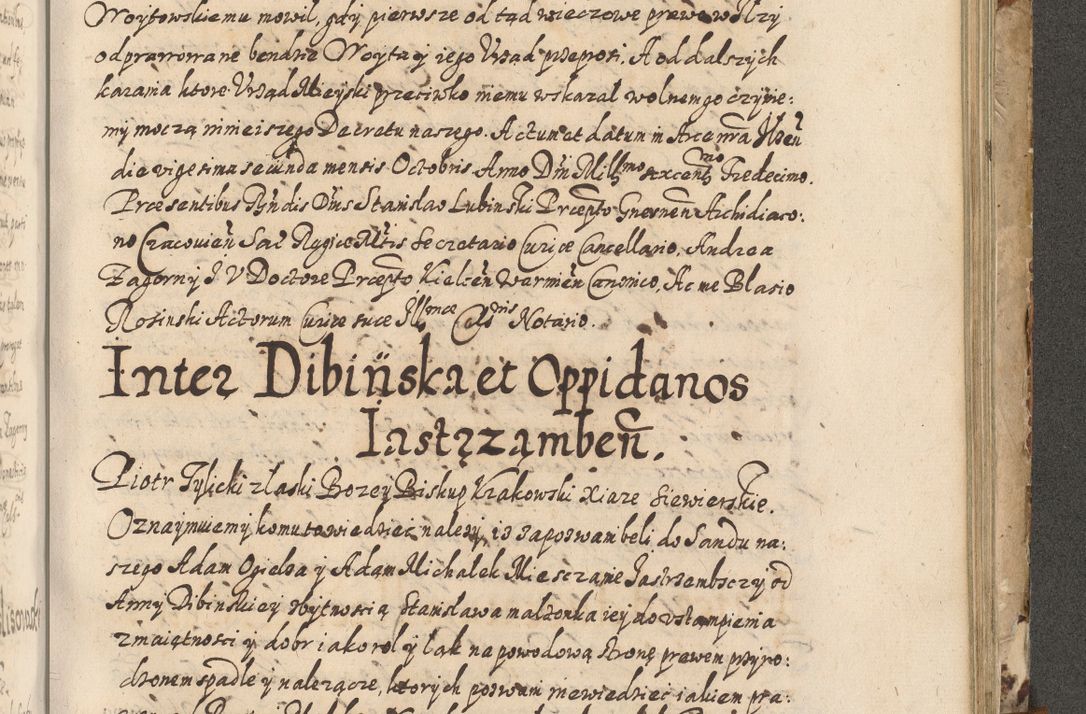 Zdjęcie nr 614 dla obiektu archiwalnego: Acta actorum causarum spiritualium, civilium, criminalium, obligationum, quiettationum, inscriptionum, cessionum, decimarum, testamentorum, Illustrissimi et Reverendissimi Domini Domini Martini Szyszkowski Dei &amp; Apostolicae Sedis gratia Episcopi Cracovienisis Ducis Severiensis in annis 1617, 1618, 1619. Tomus Primus.