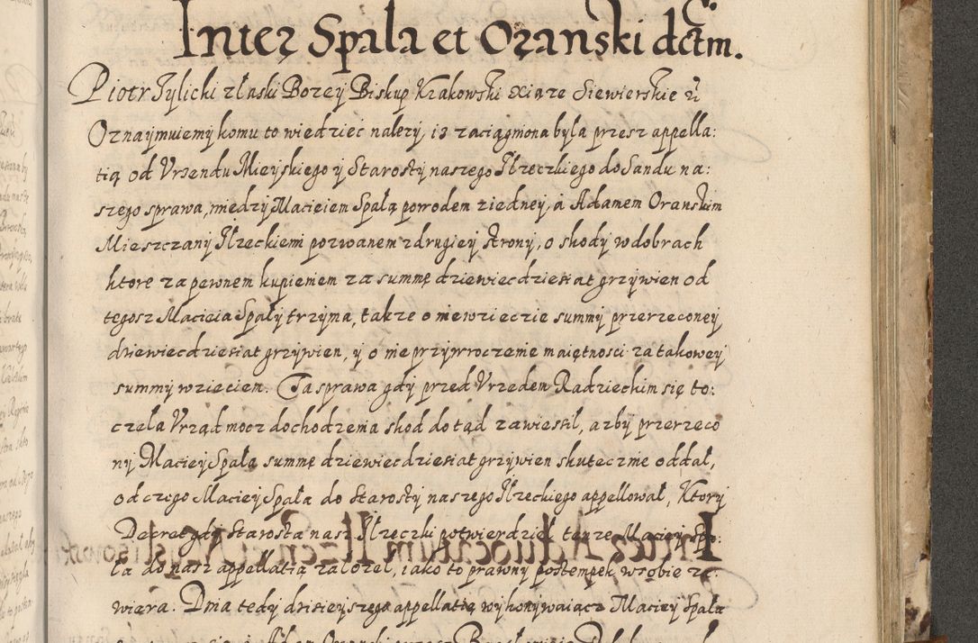 Zdjęcie nr 612 dla obiektu archiwalnego: Acta actorum causarum spiritualium, civilium, criminalium, obligationum, quiettationum, inscriptionum, cessionum, decimarum, testamentorum, Illustrissimi et Reverendissimi Domini Domini Martini Szyszkowski Dei &amp; Apostolicae Sedis gratia Episcopi Cracovienisis Ducis Severiensis in annis 1617, 1618, 1619. Tomus Primus.