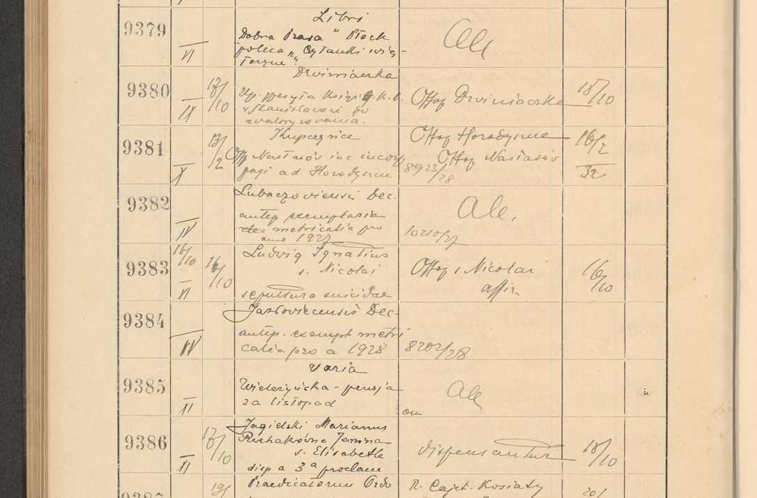 Zdjęcie nr 638 dla obiektu archiwalnego: Protocollum Consistorii lat. Leop. 1928
