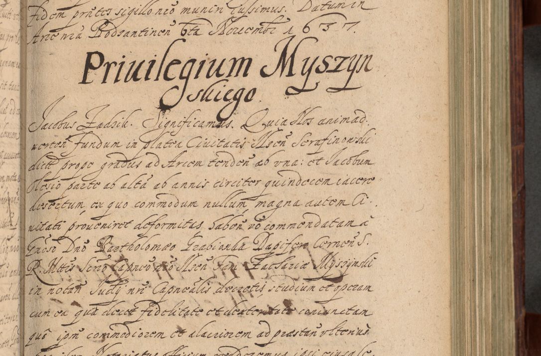 Zdjęcie nr 290 dla obiektu archiwalnego: Volumen IV. Acta saecularia episcopatus Cracoviensis annorum 1636 - 1641, tum et aliquot mensium secundi sub tempus R. D. Jacobi Zadzik, episcopi Cracoviensis, ducis Severiae conscripta