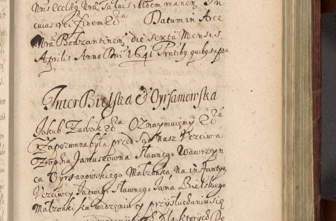 Zdjęcie nr 760 dla obiektu archiwalnego: Volumen IV. Acta saecularia episcopatus Cracoviensis annorum 1636 - 1641, tum et aliquot mensium secundi sub tempus R. D. Jacobi Zadzik, episcopi Cracoviensis, ducis Severiae conscripta