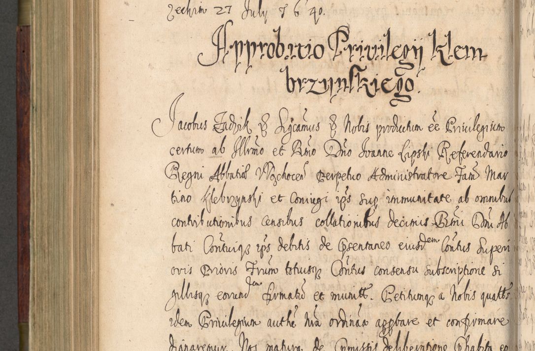Zdjęcie nr 693 dla obiektu archiwalnego: Volumen IV. Acta saecularia episcopatus Cracoviensis annorum 1636 - 1641, tum et aliquot mensium secundi sub tempus R. D. Jacobi Zadzik, episcopi Cracoviensis, ducis Severiae conscripta