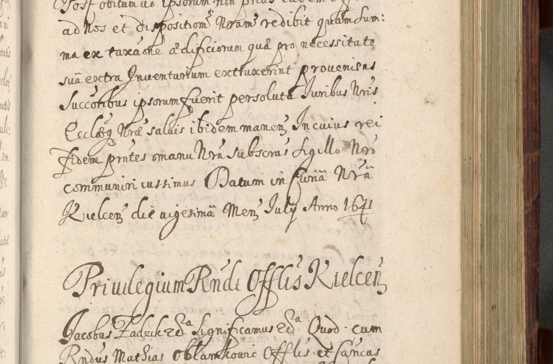 Zdjęcie nr 810 dla obiektu archiwalnego: Volumen IV. Acta saecularia episcopatus Cracoviensis annorum 1636 - 1641, tum et aliquot mensium secundi sub tempus R. D. Jacobi Zadzik, episcopi Cracoviensis, ducis Severiae conscripta
