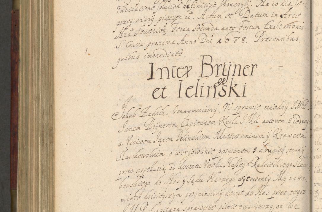 Zdjęcie nr 1083 dla obiektu archiwalnego: Volumen IV. Acta saecularia episcopatus Cracoviensis annorum 1636 - 1641, tum et aliquot mensium secundi sub tempus R. D. Jacobi Zadzik, episcopi Cracoviensis, ducis Severiae conscripta