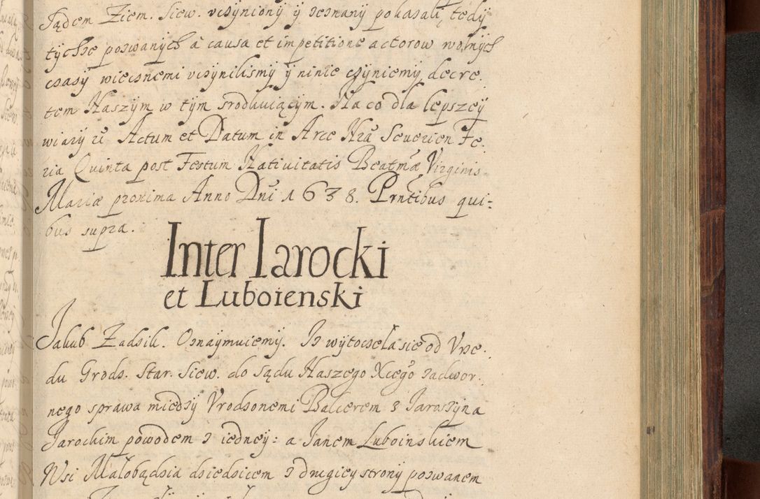 Zdjęcie nr 1052 dla obiektu archiwalnego: Volumen IV. Acta saecularia episcopatus Cracoviensis annorum 1636 - 1641, tum et aliquot mensium secundi sub tempus R. D. Jacobi Zadzik, episcopi Cracoviensis, ducis Severiae conscripta