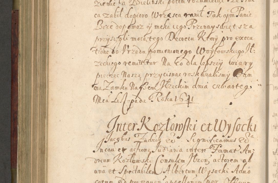 Zdjęcie nr 829 dla obiektu archiwalnego: Volumen IV. Acta saecularia episcopatus Cracoviensis annorum 1636 - 1641, tum et aliquot mensium secundi sub tempus R. D. Jacobi Zadzik, episcopi Cracoviensis, ducis Severiae conscripta