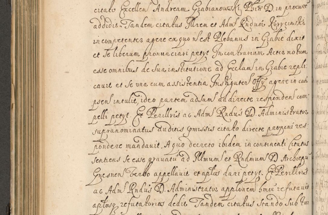 Zdjęcie nr 405 dla obiektu archiwalnego: Volumen II actorum episcopalium R. D. Petri Gembicki, episcopi Cracoviensis, locum tenente in dioecesi R. D. Alberto Lipnicki, canonico Cracoviensi post discessum R. D. Episcopi in Italiam et usque ad redditum eiusdem in Poloniam, videlicet a die 16 Novembris 1644 et per a. D. 1645 inchoative ad Septembrem. Horum videatur index ad finem huius voluminis