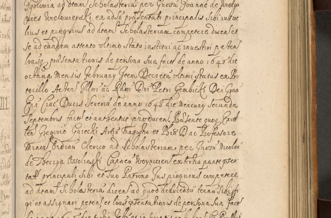 Zdjęcie nr 388 dla obiektu archiwalnego: Volumen II actorum episcopalium R. D. Petri Gembicki, episcopi Cracoviensis, locum tenente in dioecesi R. D. Alberto Lipnicki, canonico Cracoviensi post discessum R. D. Episcopi in Italiam et usque ad redditum eiusdem in Poloniam, videlicet a die 16 Novembris 1644 et per a. D. 1645 inchoative ad Septembrem. Horum videatur index ad finem huius voluminis
