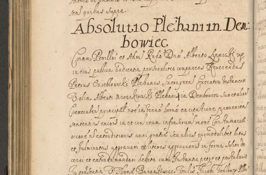 Zdjęcie nr 381 dla obiektu archiwalnego: Volumen II actorum episcopalium R. D. Petri Gembicki, episcopi Cracoviensis, locum tenente in dioecesi R. D. Alberto Lipnicki, canonico Cracoviensi post discessum R. D. Episcopi in Italiam et usque ad redditum eiusdem in Poloniam, videlicet a die 16 Novembris 1644 et per a. D. 1645 inchoative ad Septembrem. Horum videatur index ad finem huius voluminis