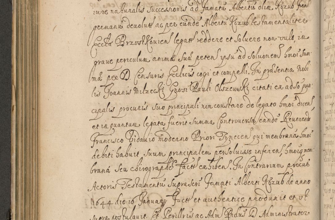 Zdjęcie nr 379 dla obiektu archiwalnego: Volumen II actorum episcopalium R. D. Petri Gembicki, episcopi Cracoviensis, locum tenente in dioecesi R. D. Alberto Lipnicki, canonico Cracoviensi post discessum R. D. Episcopi in Italiam et usque ad redditum eiusdem in Poloniam, videlicet a die 16 Novembris 1644 et per a. D. 1645 inchoative ad Septembrem. Horum videatur index ad finem huius voluminis
