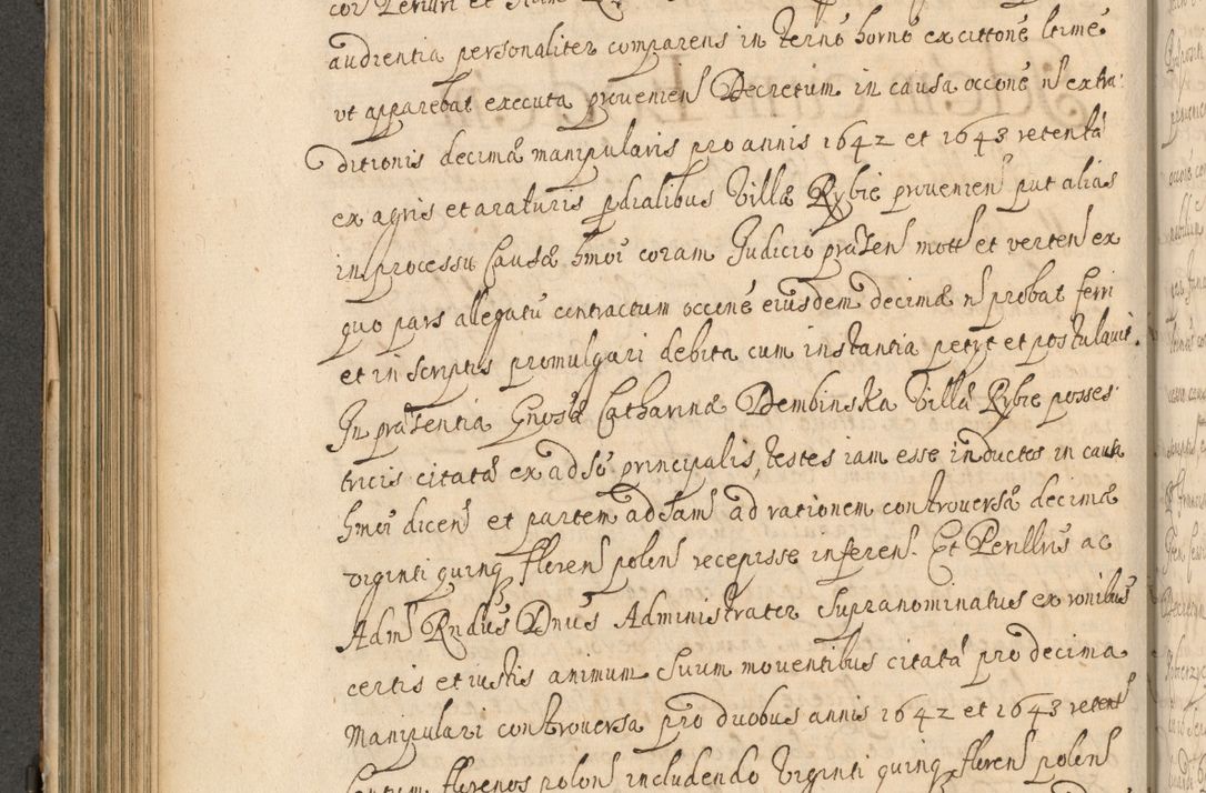 Zdjęcie nr 347 dla obiektu archiwalnego: Volumen II actorum episcopalium R. D. Petri Gembicki, episcopi Cracoviensis, locum tenente in dioecesi R. D. Alberto Lipnicki, canonico Cracoviensi post discessum R. D. Episcopi in Italiam et usque ad redditum eiusdem in Poloniam, videlicet a die 16 Novembris 1644 et per a. D. 1645 inchoative ad Septembrem. Horum videatur index ad finem huius voluminis