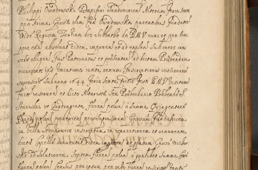 Zdjęcie nr 340 dla obiektu archiwalnego: Volumen II actorum episcopalium R. D. Petri Gembicki, episcopi Cracoviensis, locum tenente in dioecesi R. D. Alberto Lipnicki, canonico Cracoviensi post discessum R. D. Episcopi in Italiam et usque ad redditum eiusdem in Poloniam, videlicet a die 16 Novembris 1644 et per a. D. 1645 inchoative ad Septembrem. Horum videatur index ad finem huius voluminis