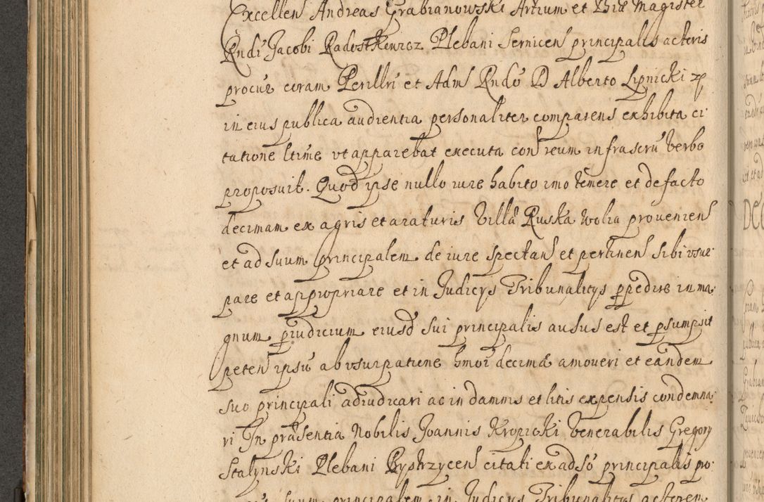 Zdjęcie nr 297 dla obiektu archiwalnego: Volumen II actorum episcopalium R. D. Petri Gembicki, episcopi Cracoviensis, locum tenente in dioecesi R. D. Alberto Lipnicki, canonico Cracoviensi post discessum R. D. Episcopi in Italiam et usque ad redditum eiusdem in Poloniam, videlicet a die 16 Novembris 1644 et per a. D. 1645 inchoative ad Septembrem. Horum videatur index ad finem huius voluminis