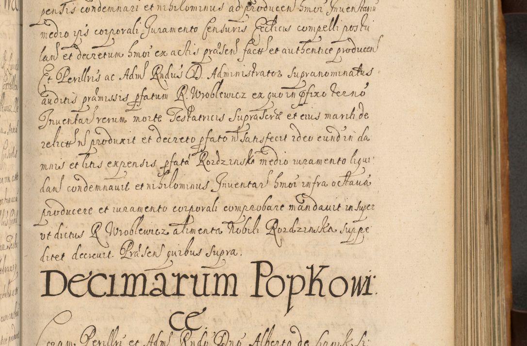 Zdjęcie nr 274 dla obiektu archiwalnego: Volumen II actorum episcopalium R. D. Petri Gembicki, episcopi Cracoviensis, locum tenente in dioecesi R. D. Alberto Lipnicki, canonico Cracoviensi post discessum R. D. Episcopi in Italiam et usque ad redditum eiusdem in Poloniam, videlicet a die 16 Novembris 1644 et per a. D. 1645 inchoative ad Septembrem. Horum videatur index ad finem huius voluminis