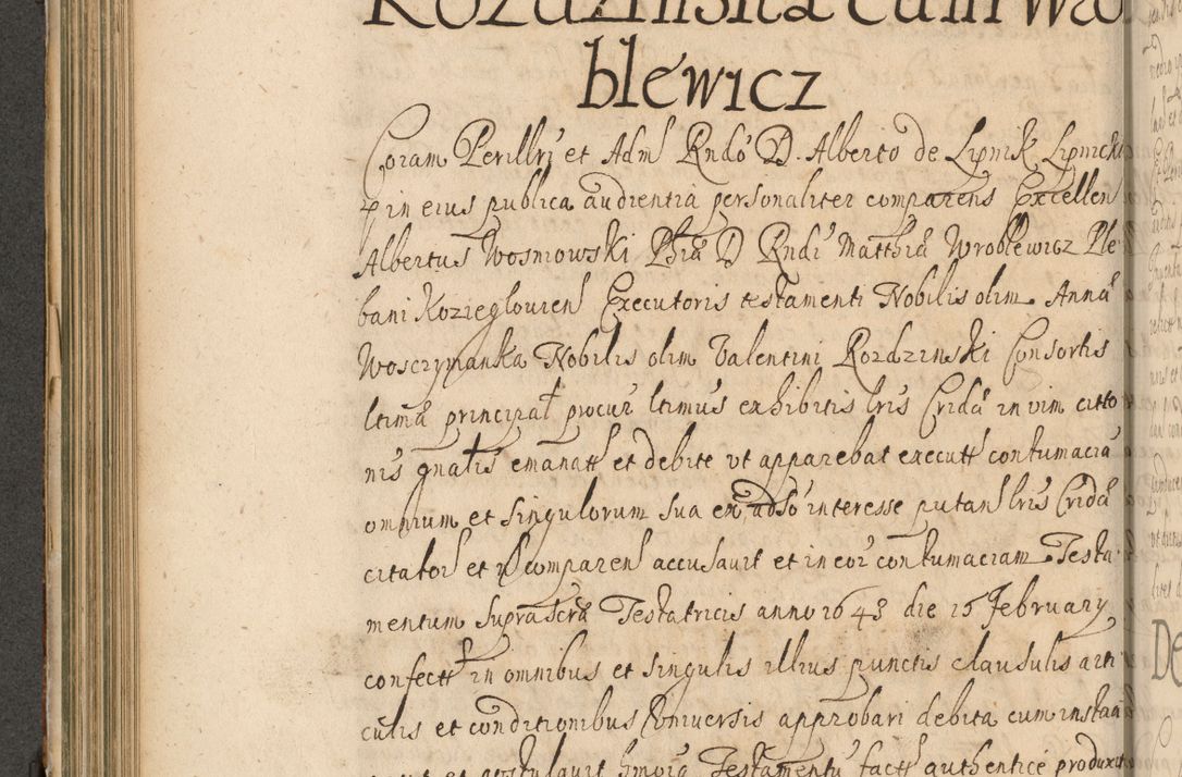 Zdjęcie nr 273 dla obiektu archiwalnego: Volumen II actorum episcopalium R. D. Petri Gembicki, episcopi Cracoviensis, locum tenente in dioecesi R. D. Alberto Lipnicki, canonico Cracoviensi post discessum R. D. Episcopi in Italiam et usque ad redditum eiusdem in Poloniam, videlicet a die 16 Novembris 1644 et per a. D. 1645 inchoative ad Septembrem. Horum videatur index ad finem huius voluminis