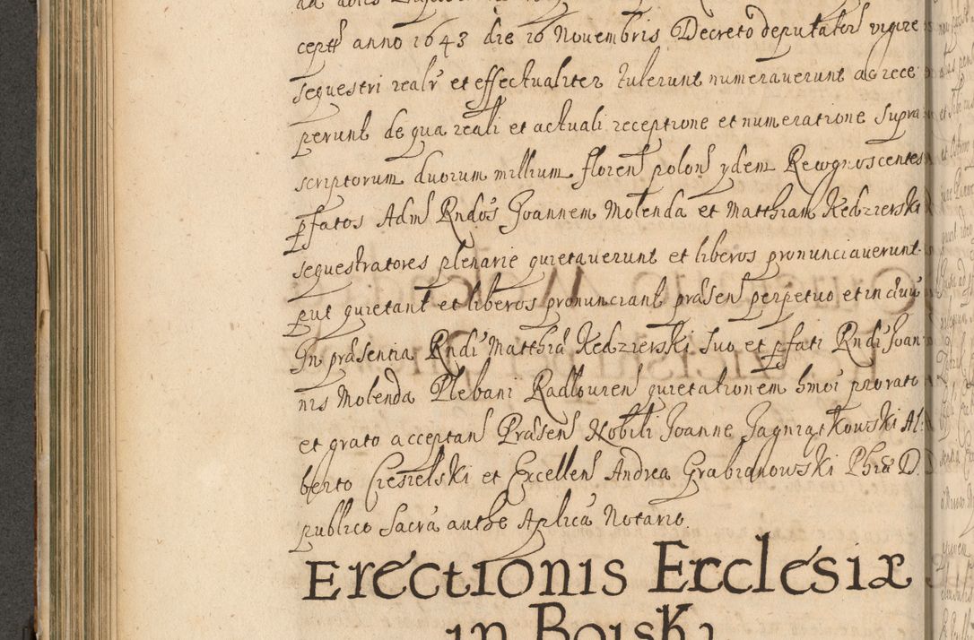 Zdjęcie nr 271 dla obiektu archiwalnego: Volumen II actorum episcopalium R. D. Petri Gembicki, episcopi Cracoviensis, locum tenente in dioecesi R. D. Alberto Lipnicki, canonico Cracoviensi post discessum R. D. Episcopi in Italiam et usque ad redditum eiusdem in Poloniam, videlicet a die 16 Novembris 1644 et per a. D. 1645 inchoative ad Septembrem. Horum videatur index ad finem huius voluminis