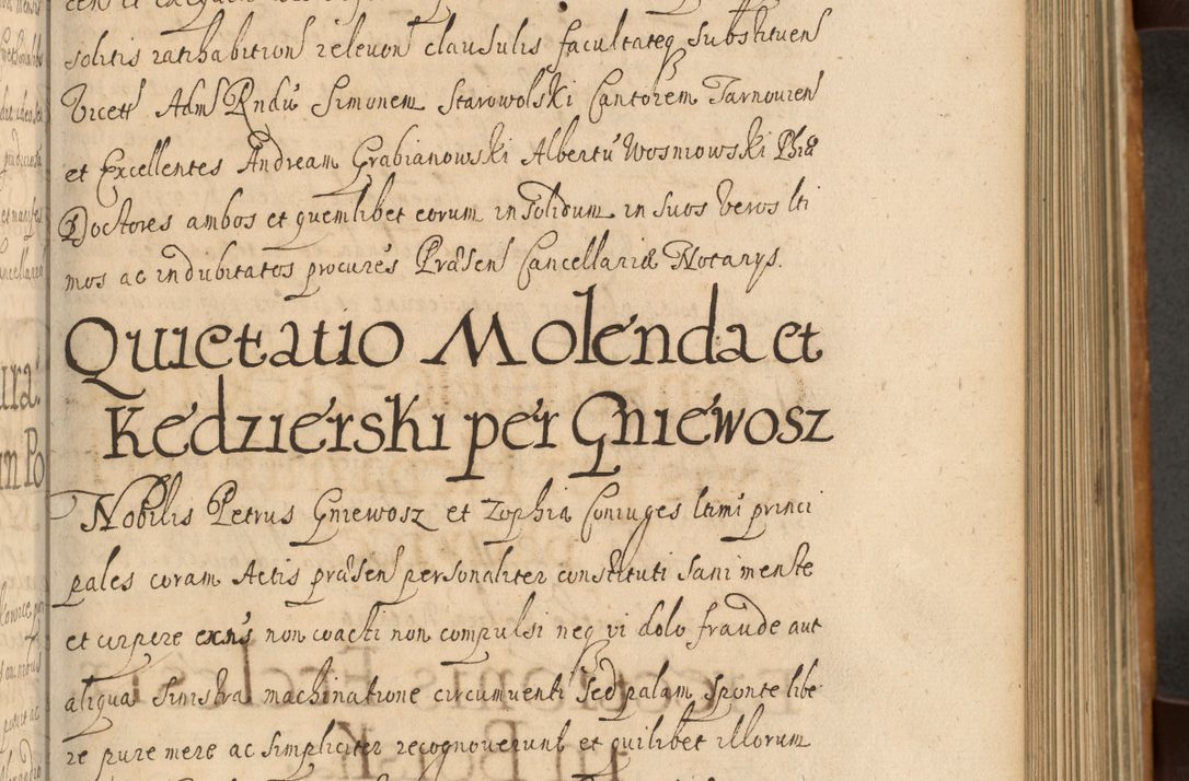 Zdjęcie nr 270 dla obiektu archiwalnego: Volumen II actorum episcopalium R. D. Petri Gembicki, episcopi Cracoviensis, locum tenente in dioecesi R. D. Alberto Lipnicki, canonico Cracoviensi post discessum R. D. Episcopi in Italiam et usque ad redditum eiusdem in Poloniam, videlicet a die 16 Novembris 1644 et per a. D. 1645 inchoative ad Septembrem. Horum videatur index ad finem huius voluminis