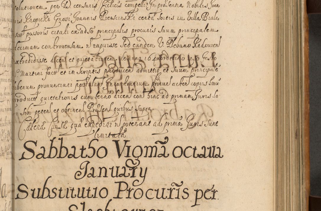 Zdjęcie nr 240 dla obiektu archiwalnego: Volumen II actorum episcopalium R. D. Petri Gembicki, episcopi Cracoviensis, locum tenente in dioecesi R. D. Alberto Lipnicki, canonico Cracoviensi post discessum R. D. Episcopi in Italiam et usque ad redditum eiusdem in Poloniam, videlicet a die 16 Novembris 1644 et per a. D. 1645 inchoative ad Septembrem. Horum videatur index ad finem huius voluminis