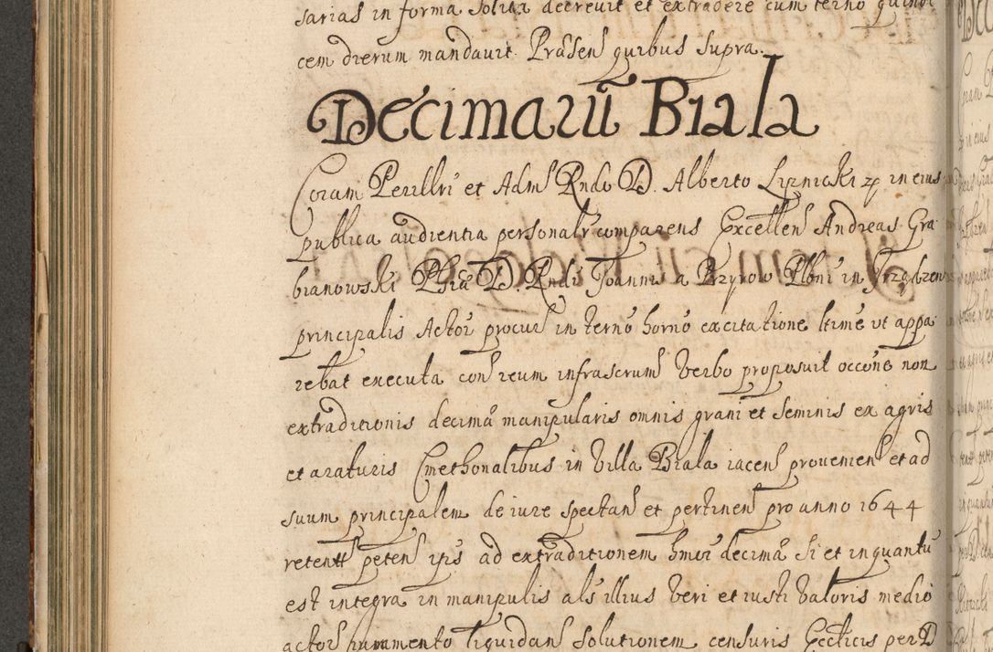 Zdjęcie nr 235 dla obiektu archiwalnego: Volumen II actorum episcopalium R. D. Petri Gembicki, episcopi Cracoviensis, locum tenente in dioecesi R. D. Alberto Lipnicki, canonico Cracoviensi post discessum R. D. Episcopi in Italiam et usque ad redditum eiusdem in Poloniam, videlicet a die 16 Novembris 1644 et per a. D. 1645 inchoative ad Septembrem. Horum videatur index ad finem huius voluminis