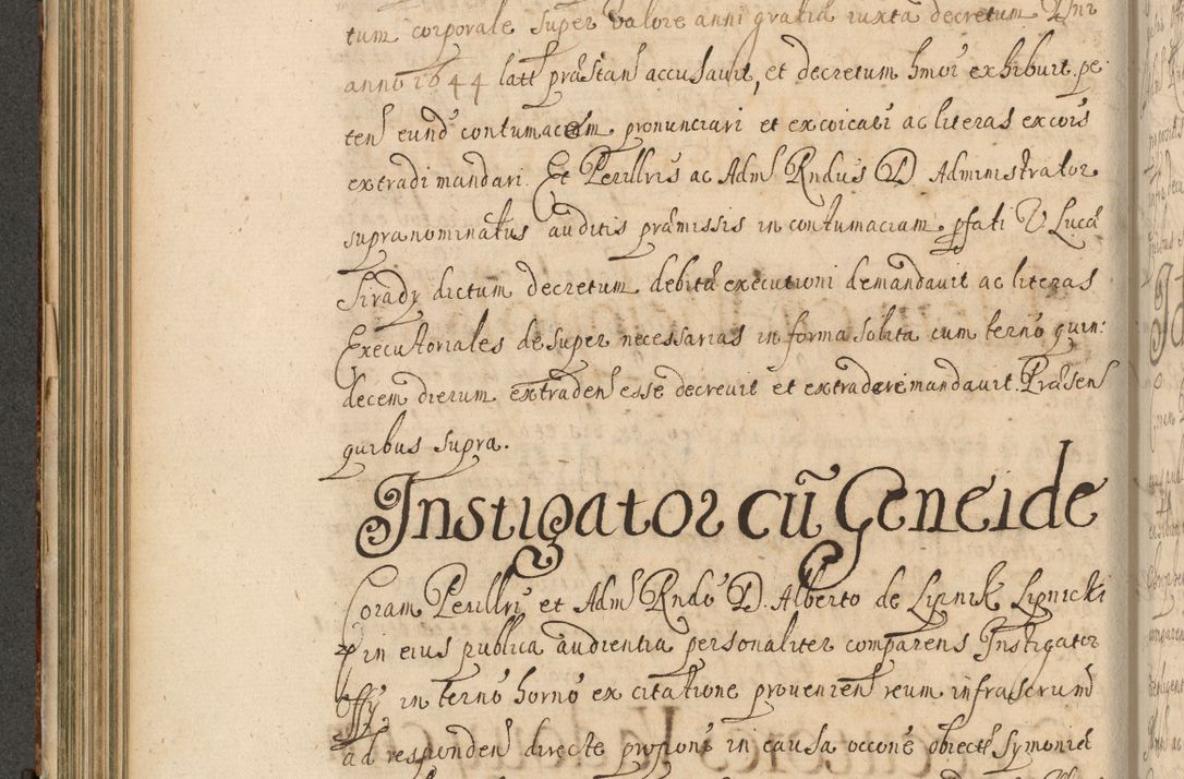 Zdjęcie nr 233 dla obiektu archiwalnego: Volumen II actorum episcopalium R. D. Petri Gembicki, episcopi Cracoviensis, locum tenente in dioecesi R. D. Alberto Lipnicki, canonico Cracoviensi post discessum R. D. Episcopi in Italiam et usque ad redditum eiusdem in Poloniam, videlicet a die 16 Novembris 1644 et per a. D. 1645 inchoative ad Septembrem. Horum videatur index ad finem huius voluminis