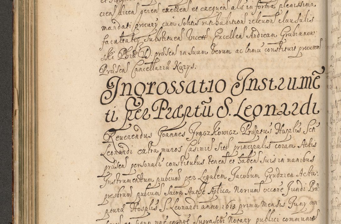 Zdjęcie nr 213 dla obiektu archiwalnego: Volumen II actorum episcopalium R. D. Petri Gembicki, episcopi Cracoviensis, locum tenente in dioecesi R. D. Alberto Lipnicki, canonico Cracoviensi post discessum R. D. Episcopi in Italiam et usque ad redditum eiusdem in Poloniam, videlicet a die 16 Novembris 1644 et per a. D. 1645 inchoative ad Septembrem. Horum videatur index ad finem huius voluminis