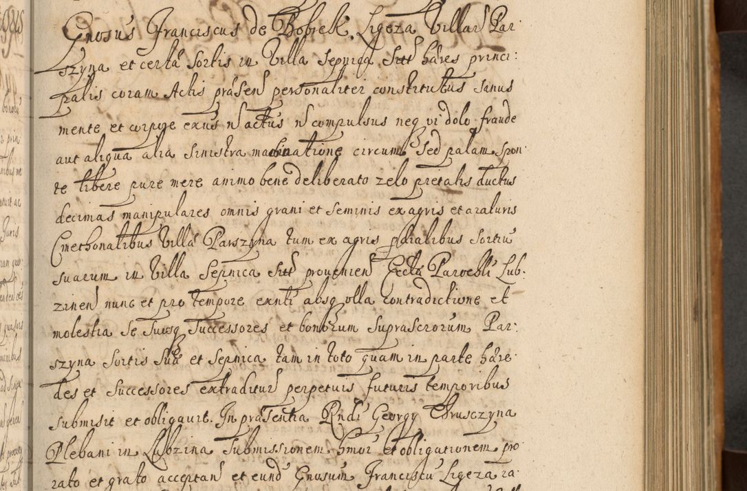 Zdjęcie nr 188 dla obiektu archiwalnego: Volumen II actorum episcopalium R. D. Petri Gembicki, episcopi Cracoviensis, locum tenente in dioecesi R. D. Alberto Lipnicki, canonico Cracoviensi post discessum R. D. Episcopi in Italiam et usque ad redditum eiusdem in Poloniam, videlicet a die 16 Novembris 1644 et per a. D. 1645 inchoative ad Septembrem. Horum videatur index ad finem huius voluminis