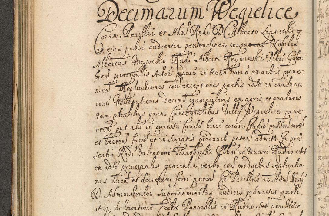 Zdjęcie nr 189 dla obiektu archiwalnego: Volumen II actorum episcopalium R. D. Petri Gembicki, episcopi Cracoviensis, locum tenente in dioecesi R. D. Alberto Lipnicki, canonico Cracoviensi post discessum R. D. Episcopi in Italiam et usque ad redditum eiusdem in Poloniam, videlicet a die 16 Novembris 1644 et per a. D. 1645 inchoative ad Septembrem. Horum videatur index ad finem huius voluminis