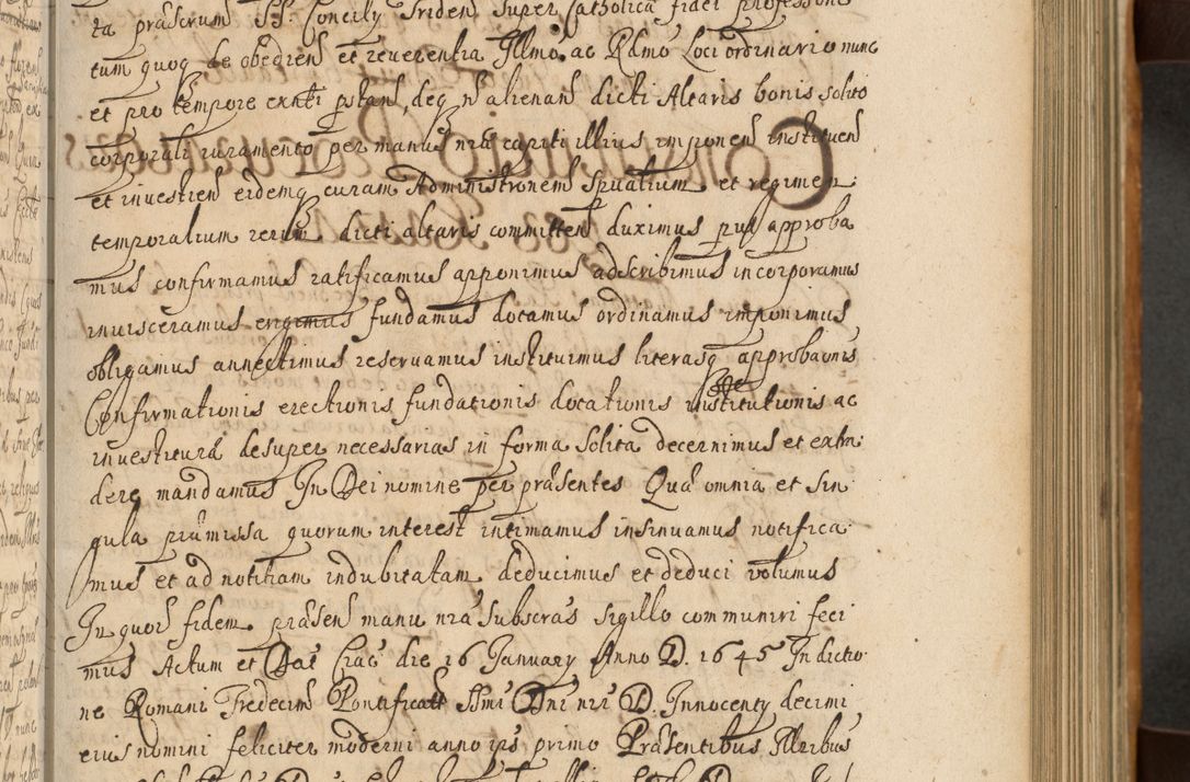 Zdjęcie nr 182 dla obiektu archiwalnego: Volumen II actorum episcopalium R. D. Petri Gembicki, episcopi Cracoviensis, locum tenente in dioecesi R. D. Alberto Lipnicki, canonico Cracoviensi post discessum R. D. Episcopi in Italiam et usque ad redditum eiusdem in Poloniam, videlicet a die 16 Novembris 1644 et per a. D. 1645 inchoative ad Septembrem. Horum videatur index ad finem huius voluminis