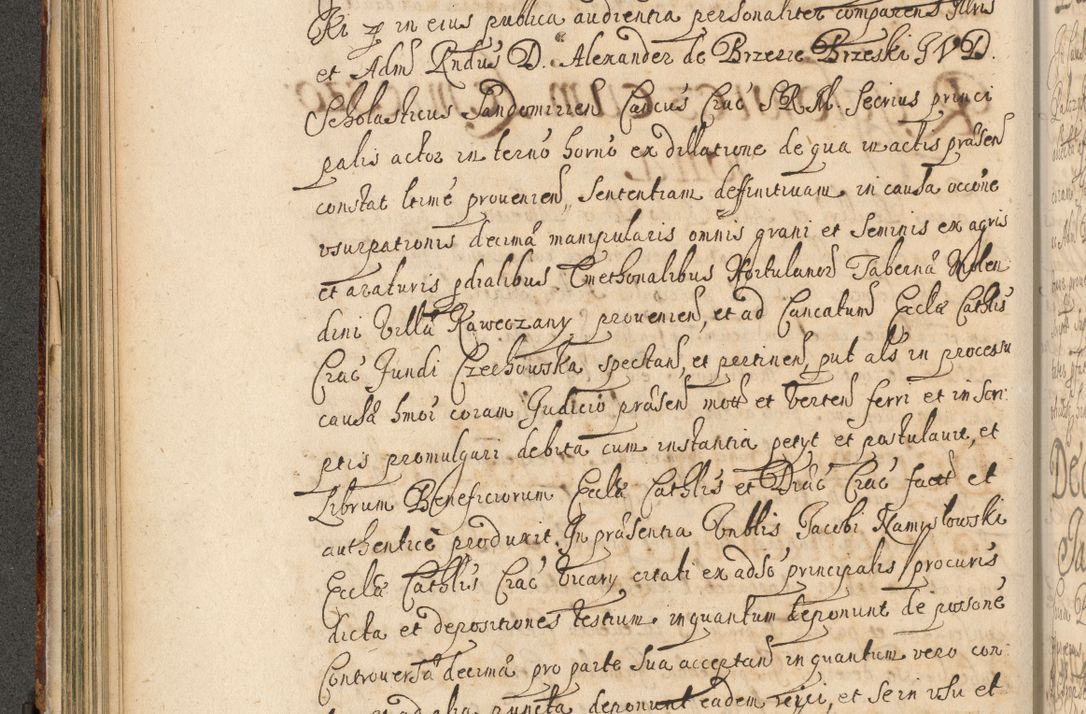 Zdjęcie nr 173 dla obiektu archiwalnego: Volumen II actorum episcopalium R. D. Petri Gembicki, episcopi Cracoviensis, locum tenente in dioecesi R. D. Alberto Lipnicki, canonico Cracoviensi post discessum R. D. Episcopi in Italiam et usque ad redditum eiusdem in Poloniam, videlicet a die 16 Novembris 1644 et per a. D. 1645 inchoative ad Septembrem. Horum videatur index ad finem huius voluminis