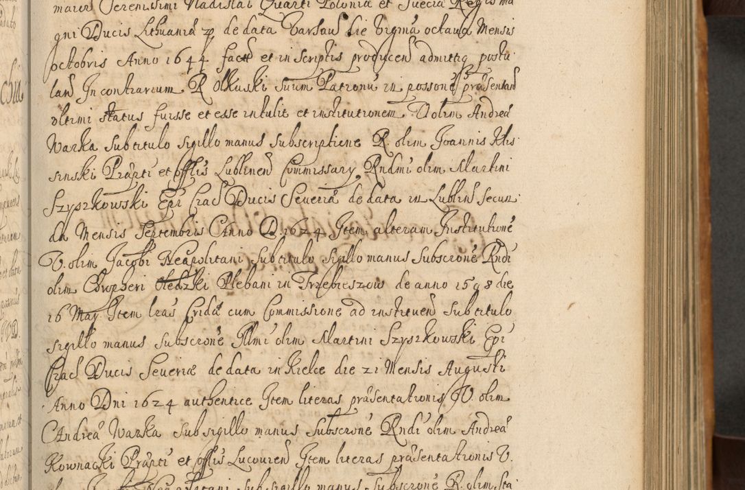 Zdjęcie nr 170 dla obiektu archiwalnego: Volumen II actorum episcopalium R. D. Petri Gembicki, episcopi Cracoviensis, locum tenente in dioecesi R. D. Alberto Lipnicki, canonico Cracoviensi post discessum R. D. Episcopi in Italiam et usque ad redditum eiusdem in Poloniam, videlicet a die 16 Novembris 1644 et per a. D. 1645 inchoative ad Septembrem. Horum videatur index ad finem huius voluminis