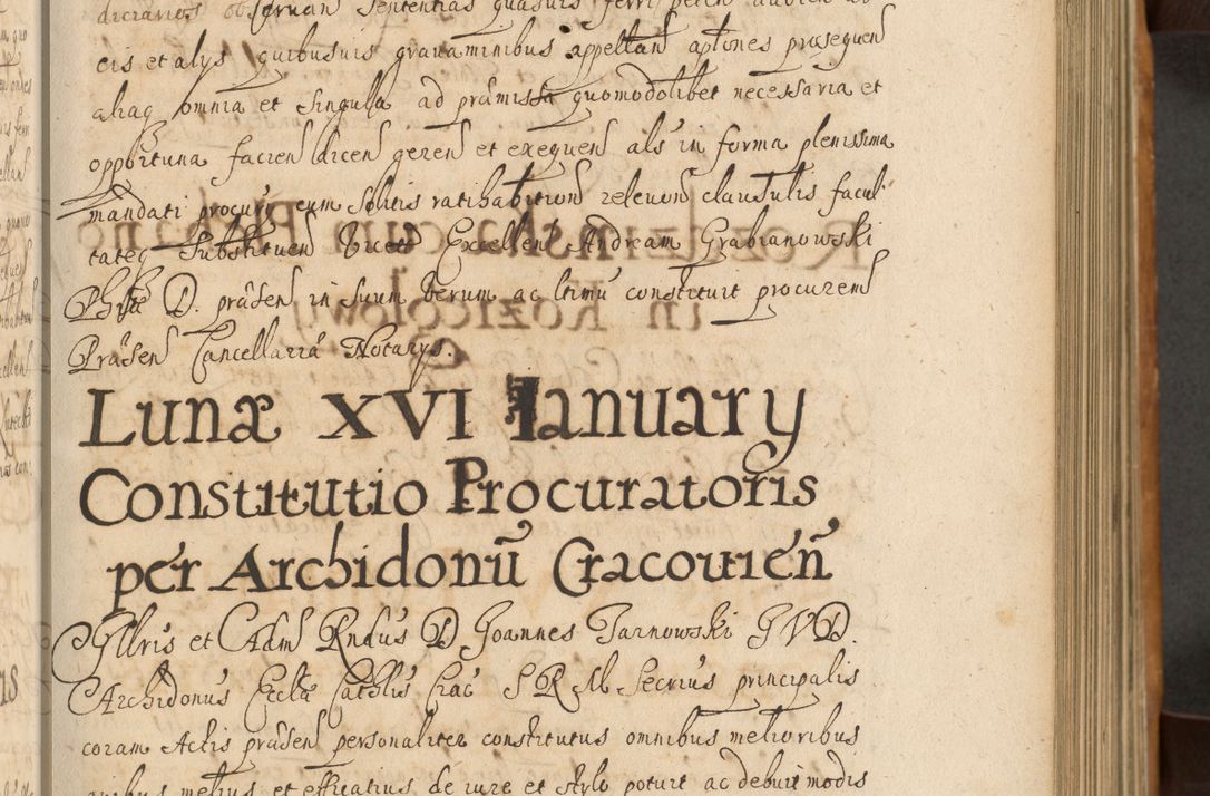 Zdjęcie nr 156 dla obiektu archiwalnego: Volumen II actorum episcopalium R. D. Petri Gembicki, episcopi Cracoviensis, locum tenente in dioecesi R. D. Alberto Lipnicki, canonico Cracoviensi post discessum R. D. Episcopi in Italiam et usque ad redditum eiusdem in Poloniam, videlicet a die 16 Novembris 1644 et per a. D. 1645 inchoative ad Septembrem. Horum videatur index ad finem huius voluminis